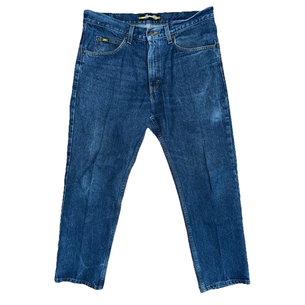 Lee Mens 36x29 Regular Fit Straight Leg Blue Denim Jeans